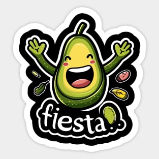 Happy cinco de mayo fiesta cute avocado Sticker